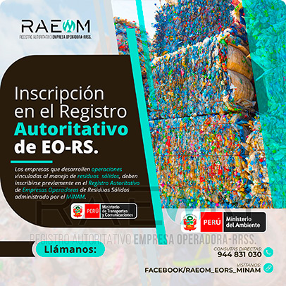 RAEOMINAM.COM RAEOMINAM RAEOM Registro Autoritativo de Empresas Operadoras MINAM, para transporte de Residuos Sólidos. En el marco de la Ley de Gestión Integral de Residuos Sólidos, solo aquellas empresas registradas estarán autorizadas a trabajar con residuos sólidos.
                                        Para la inscripción en el Registro Autoritativo, el solicitante debe presentar al MINAM el formulario o solicitud de Inscripción para EO-RS, el cual tiene carácter de declaración jurada; estando el procedimiento administrativo sujeto a fiscalización posterior. Dicho Formato debe estar suscrito por el/la representante legal y el/la responsable técnico.
                                        A través de la inscripción en el Registro Autoritativo de EO-RS, se autoriza el inicio de las operaciones que se detallan a continuación:
                                        a) Barrido y limpieza de espacios públicos;
                                        b) Recolección y transporte;
                                        c) Transferencia;
                                        d) Tratamiento;
                                        e) Acondicionamiento;
                                        f) Valorización; y,
                                        g) Disposición final.