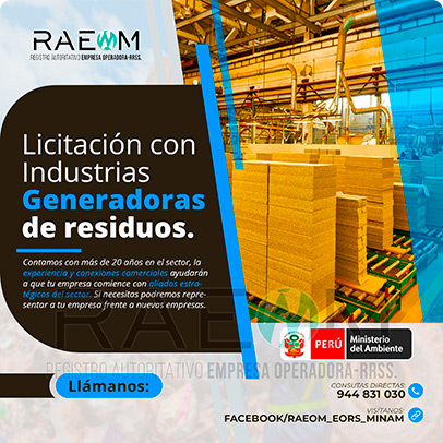 RAEOMINAM.COM RAEOMINAM RAEOM Registro Autoritativo de Empresas Operadoras MINAM, para transporte de Residuos Sólidos. Los generadores de residuos no municipales deben incluir en su Plan de Minimización y Manejo de Residuos Sólidos, estrategias preventivas orientadas a alcanzar la minimización en la fuente. Dicho Plan forma parte del IGA.
                                        Obligaciones del generador no municipal.
                                        Son obligaciones de los generadores de residuos sólidos no municipales: 
                                        a) Manejar los residuos sólidos que generen, teniendo en cuenta lo establecido en el artículo 55 del Decreto Legislativo nº 1278; 
                                        b) Conducir el registro interno sobre la generación y manejo de los residuos sólidos, en sus instalaciones, con la finalidad de disponer de la información necesaria sobre la generación, minimización y manejo de los residuos sólidos; 
                                        c) Contratar a una EO-RS para el manejo los residuos sólidos fuera de las instalaciones industriales o productivas, áreas de la concesión o lote del titular del proyecto;
                                        d) Brindar las facilidades necesarias a las autoridades competentes para el adecuado cumplimiento de sus funciones;
                                        e) Establecer estrategias y desarrollar acciones orientadas a la prevención y/o minimización y/o valorización de residuos sólidos, como primera opción de gestión;
                                        f) Adoptar medidas para la restauración y/o rehabilitación y/o reparación y/o compensación ambiental por el inadecuado manejo de residuos sólidos no municipales de su actividad;
                                        g) En caso se encuentren ubicados en zonas en las cuales no exista infraestructura de residuos sólidos autorizada y/o EO-RS, deben establecer e implementar alternativas de gestión que garanticen la adecuada valorización y/o disposición final de los residuos sólidos;
                                        h) En caso los generadores de residuos sólidos de gestión no municipal realicen el aprovechamiento de material de descarte y/o coprocesamiento, deben regirse por lo establecido en los artículos sobre la materia.
                                        Aquellos generadores de residuos sólidos no municipales que se encuentran obligados a contar con un IGA, adicionalmente deben presentar la Declaración Anual sobre Minimización y Gestión de Residuos Sólidos no Municipales -también denominada Declaración Anual de Manejo de Residuos Sólidos y los Manifiestos de Manejo de Residuos Peligrosos en formato digital, a través del SIGERSOL.
                                        Las autoridades sectoriales, definen y aprueban el alcance, condiciones y lineamientos para la presentación de ambos documentos a través del SIGERSOL, en aquellos casos de los generadores de residuos sólidos no municipales que no se encuentran obligados a contar con un IGA.
                                        La presentación de la Declaración Anual sobre Minimización y Gestión de Residuos Sólidos no Municipales -también denominada Declaración Anual de Manejo de Residuos Sólidos- y de los Manifiestos de Manejo de Residuos, es una obligación exclusiva del titular del proyecto o de actividades, y estos pueden ser elaborados con información generada por el propio titular de la actividad, así como por aquella brindada por sus proveedores de servicios, siendo en todos los casos, el generador no municipal el único responsable de su reporte.