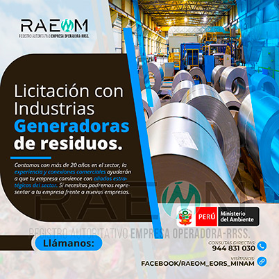RAEOMINAM.COM RAEOMINAM RAEOM Registro Autoritativo de Empresas Operadoras MINAM, para transporte de Residuos Sólidos. Los generadores de residuos no municipales deben incluir en su Plan de Minimización y Manejo de Residuos Sólidos, estrategias preventivas orientadas a alcanzar la minimización en la fuente. Dicho Plan forma parte del IGA.
                                                    Obligaciones del generador no municipal.
                                                    Son obligaciones de los generadores de residuos sólidos no municipales: 
                                                    a) Manejar los residuos sólidos que generen, teniendo en cuenta lo establecido en el artículo 55 del Decreto Legislativo nº 1278; 
                                                    b) Conducir el registro interno sobre la generación y manejo de los residuos sólidos, en sus instalaciones, con la finalidad de disponer de la información necesaria sobre la generación, minimización y manejo de los residuos sólidos; 
                                                    c) Contratar a una EO-RS para el manejo los residuos sólidos fuera de las instalaciones industriales o productivas, áreas de la concesión o lote del titular del proyecto;
                                                    d) Brindar las facilidades necesarias a las autoridades competentes para el adecuado cumplimiento de sus funciones;
                                                    e) Establecer estrategias y desarrollar acciones orientadas a la prevención y/o minimización y/o valorización de residuos sólidos, como primera opción de gestión;
                                                    f) Adoptar medidas para la restauración y/o rehabilitación y/o reparación y/o compensación ambiental por el inadecuado manejo de residuos sólidos no municipales de su actividad;
                                                    g) En caso se encuentren ubicados en zonas en las cuales no exista infraestructura de residuos sólidos autorizada y/o EO-RS, deben establecer e implementar alternativas de gestión que garanticen la adecuada valorización y/o disposición final de los residuos sólidos;
                                                    h) En caso los generadores de residuos sólidos de gestión no municipal realicen el aprovechamiento de material de descarte y/o coprocesamiento, deben regirse por lo establecido en los artículos sobre la materia.
                                                    Aquellos generadores de residuos sólidos no municipales que se encuentran obligados a contar con un IGA, adicionalmente deben presentar la Declaración Anual sobre Minimización y Gestión de Residuos Sólidos no Municipales -también denominada Declaración Anual de Manejo de Residuos Sólidos y los Manifiestos de Manejo de Residuos Peligrosos en formato digital, a través del SIGERSOL.
                                                    Las autoridades sectoriales, definen y aprueban el alcance, condiciones y lineamientos para la presentación de ambos documentos a través del SIGERSOL, en aquellos casos de los generadores de residuos sólidos no municipales que no se encuentran obligados a contar con un IGA.
                                                    La presentación de la Declaración Anual sobre Minimización y Gestión de Residuos Sólidos no Municipales -también denominada Declaración Anual de Manejo de Residuos Sólidos- y de los Manifiestos de Manejo de Residuos, es una obligación exclusiva del titular del proyecto o de actividades, y estos pueden ser elaborados con información generada por el propio titular de la actividad, así como por aquella brindada por sus proveedores de servicios, siendo en todos los casos, el generador no municipal el único responsable de su reporte.