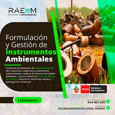 RAEOMINAM.COM RAEOMINAM RAEOM Registro Autoritativo de Empresas Operadoras MINAM, para transporte de Residuos Sólidos. Elaboración de guías técnicas:
                                En un plazo de sesenta (60) días calendarios, contados a partir de la confirmación de servicios se elabora las siguientes guías:
                                a) Formulación de los planes de gestión de residuos sólidos municipales;
                                b) Caracterización de residuos sólidos municipales; 
                                c) Formulación y evaluación de Instrumentos de Gestión Ambiental para infraestructuras de residuos sólidos;
                                d) Gestión operativa del servicio de limpieza pública; 
                                e) Criterios y contenido para los proyectos de inversión de recuperación de áreas degradadas por residuos sólidos;
                                f) Estructuras de costos asociados a la operación y mantenimiento del servicio de limpieza pública;
                                g) Diseño y construcción de infraestructuras de disposición final de residuos sólidos municipales.